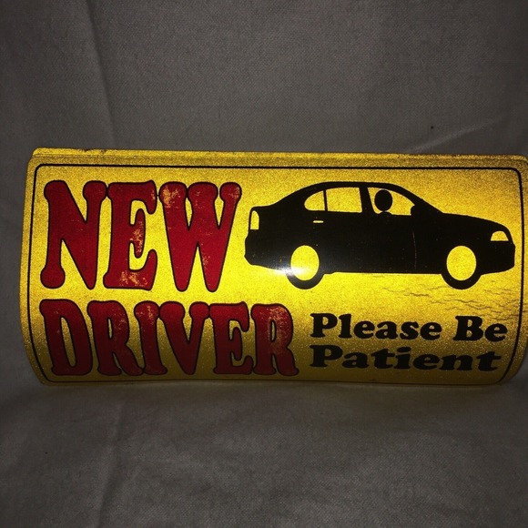Other - 3 Pk. Automobile Magnetic Reflective New Driver Safety Caution Signs 4x8 Inches